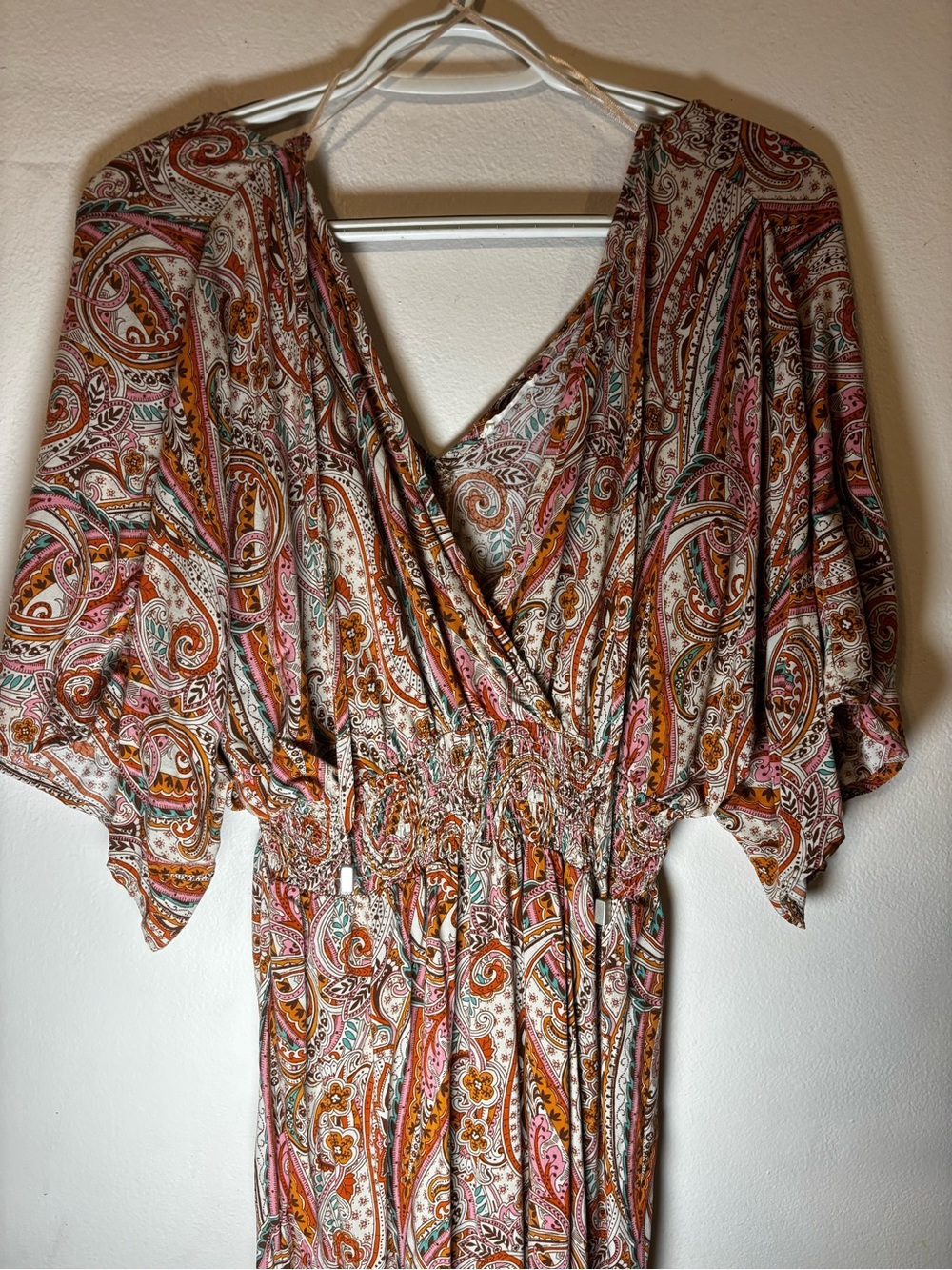lovestitch Pink, Rust & Teal Paisley Dress